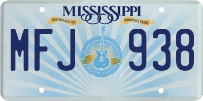 MS license plate MFJ938