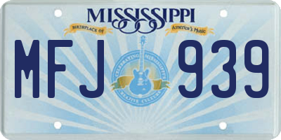 MS license plate MFJ939
