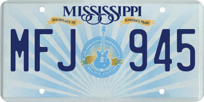 MS license plate MFJ945