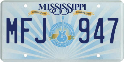 MS license plate MFJ947