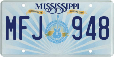 MS license plate MFJ948