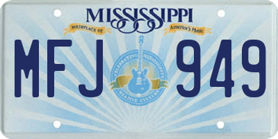 MS license plate MFJ949