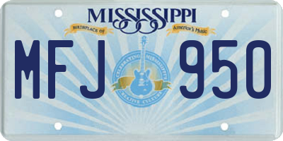 MS license plate MFJ950