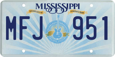 MS license plate MFJ951