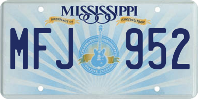 MS license plate MFJ952