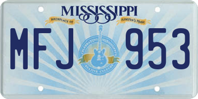 MS license plate MFJ953