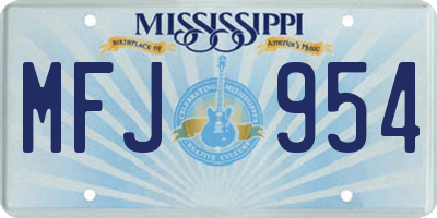 MS license plate MFJ954