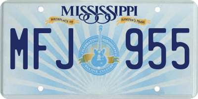 MS license plate MFJ955