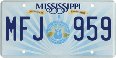 MS license plate MFJ959