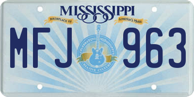 MS license plate MFJ963