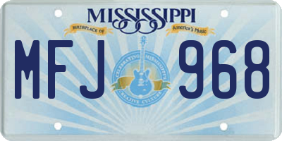 MS license plate MFJ968