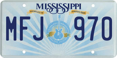 MS license plate MFJ970