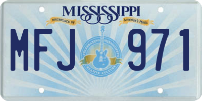 MS license plate MFJ971