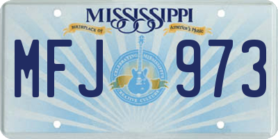 MS license plate MFJ973