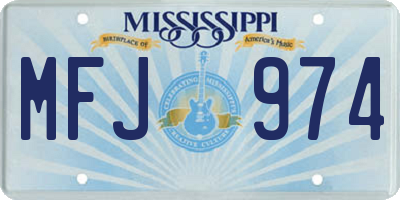 MS license plate MFJ974