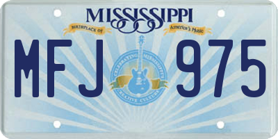 MS license plate MFJ975