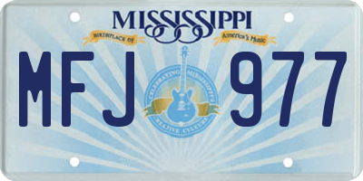MS license plate MFJ977