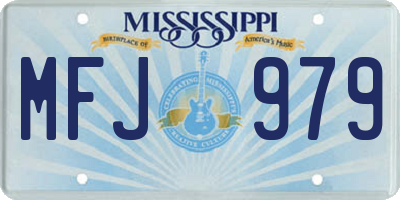 MS license plate MFJ979