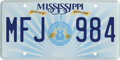 MS license plate MFJ984