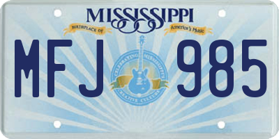MS license plate MFJ985
