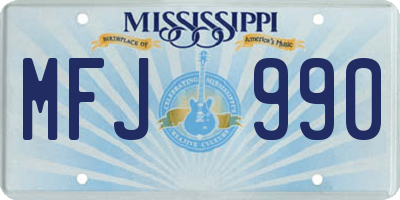 MS license plate MFJ990