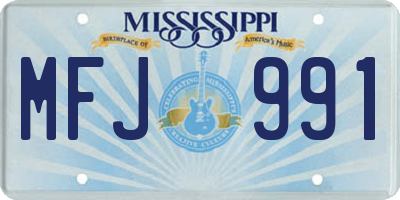 MS license plate MFJ991