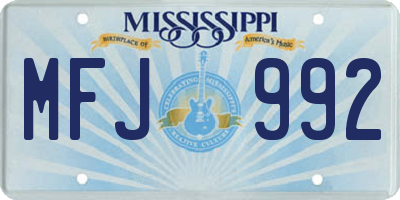 MS license plate MFJ992