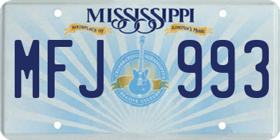 MS license plate MFJ993