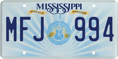 MS license plate MFJ994