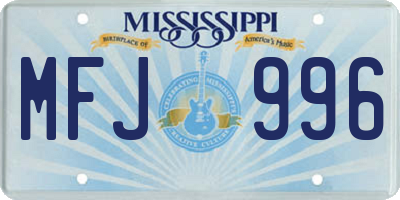 MS license plate MFJ996