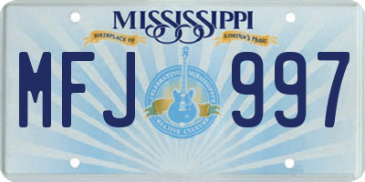MS license plate MFJ997