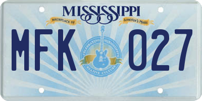 MS license plate MFK027