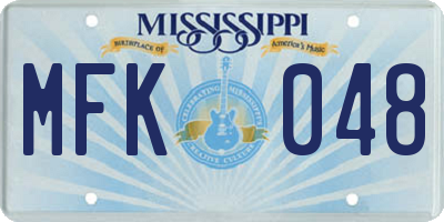 MS license plate MFK048