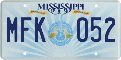 MS license plate MFK052