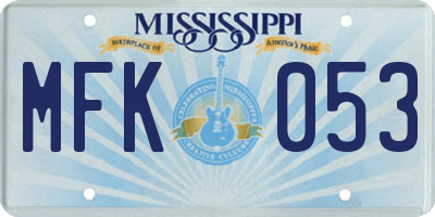 MS license plate MFK053