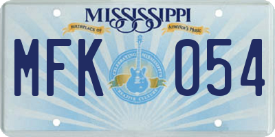 MS license plate MFK054