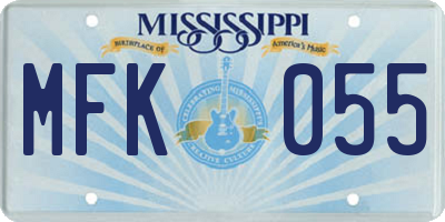 MS license plate MFK055