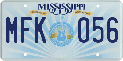 MS license plate MFK056