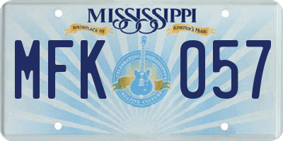 MS license plate MFK057