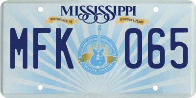 MS license plate MFK065