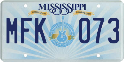 MS license plate MFK073