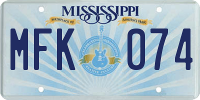 MS license plate MFK074
