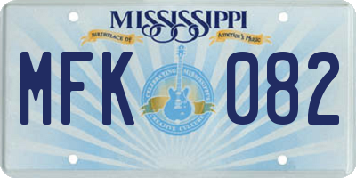 MS license plate MFK082