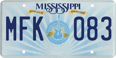 MS license plate MFK083