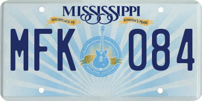 MS license plate MFK084