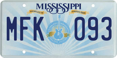 MS license plate MFK093
