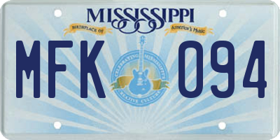 MS license plate MFK094