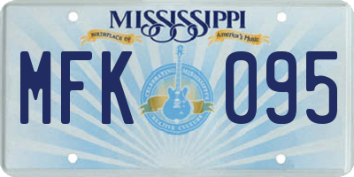 MS license plate MFK095
