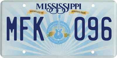 MS license plate MFK096