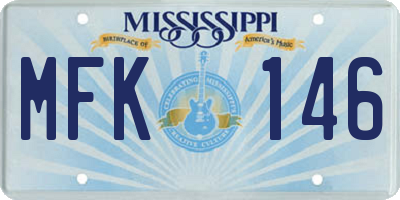 MS license plate MFK146